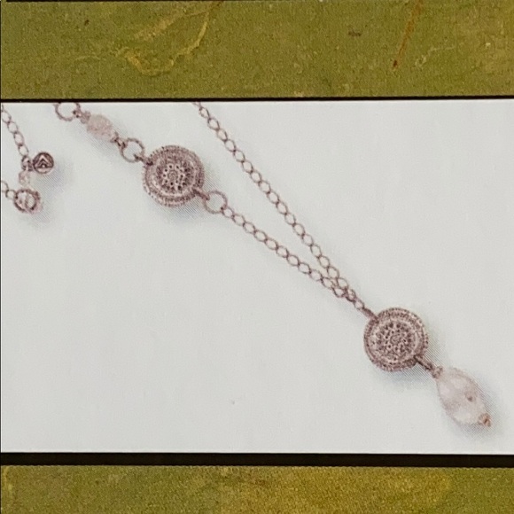 Silpada Retired Sterling Coin/Crystal Necklace - Picture 3 of 3
